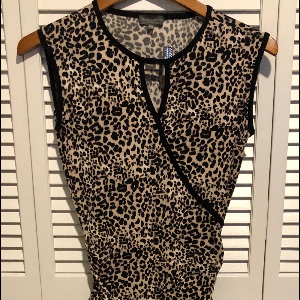 Vince Camuto leopard print blouse skirt  combo